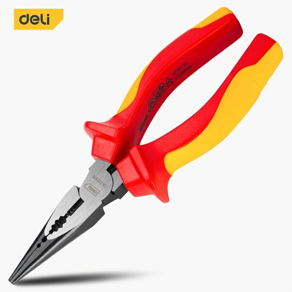 red insulated needle nose pliers   ideal -  Color : Red