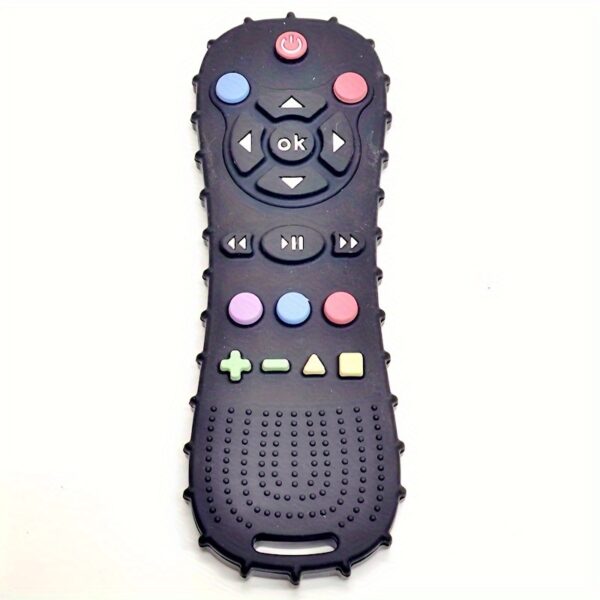 silicone remote control model soft silicone teething toy - Color : Black