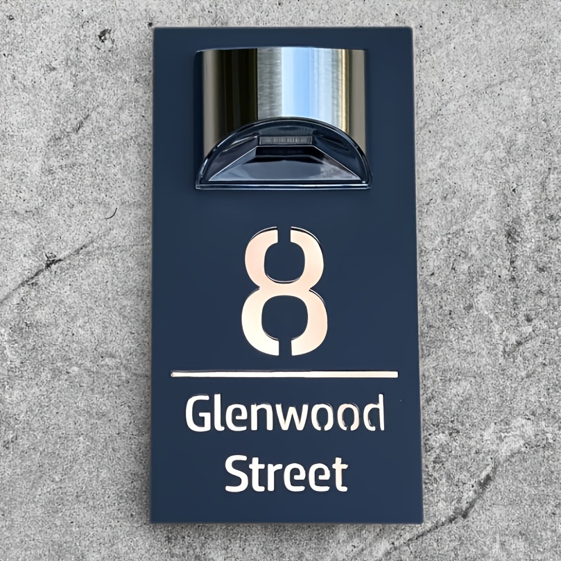 Customizable Solar Address Sign, Wall Mount, 300mAh Nickel Battery, with Built-in Solar Panel, ≤36V Operating Voltage - Image 2