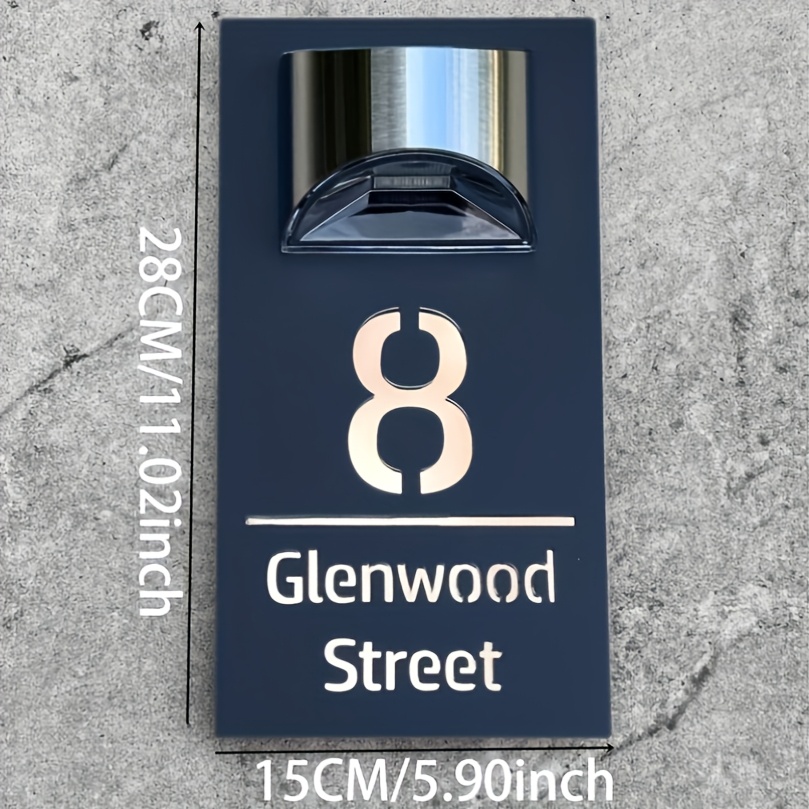 Customizable Solar Address Sign, Wall Mount, 300mAh Nickel Battery, with Built-in Solar Panel, ≤36V Operating Voltage - Image 6