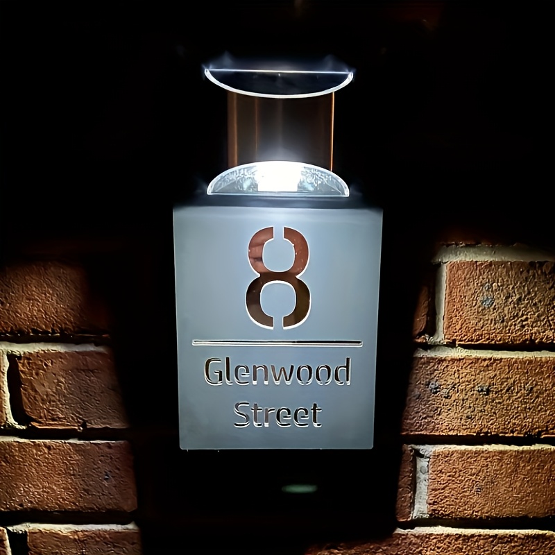 Customizable Solar Address Sign, Wall Mount, 300mAh Nickel Battery, with Built-in Solar Panel, ≤36V Operating Voltage - Image 5