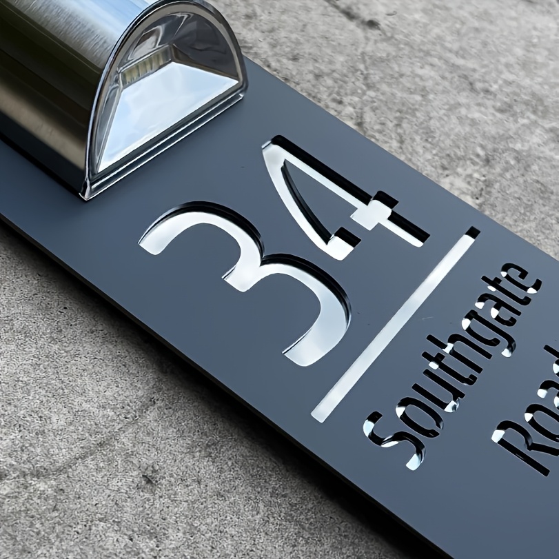 Customizable Solar Address Sign, Wall Mount, 300mAh Nickel Battery, with Built-in Solar Panel, ≤36V Operating Voltage - Image 7