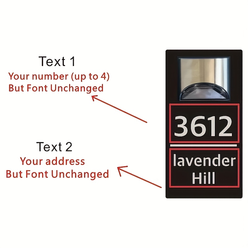 Customizable Solar Address Sign, Wall Mount, 300mAh Nickel Battery, with Built-in Solar Panel, ≤36V Operating Voltage - Image 4