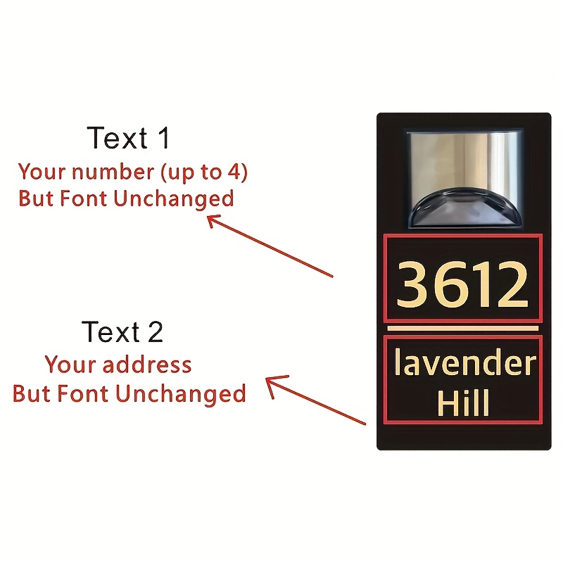 Customizable Solar Address Sign, Wall Mount, 300mAh Nickel Battery, with Built-in Solar Panel, ≤36V Operating Voltage - Image 9